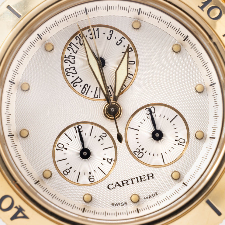 Cartier Pasha Chronograph in 18kt Gold Box and Service Invoice ref 1353 1