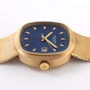 Patek Philippe Beta 21 18K Gold TV Case Royal Blue Dial Ref 3587-1