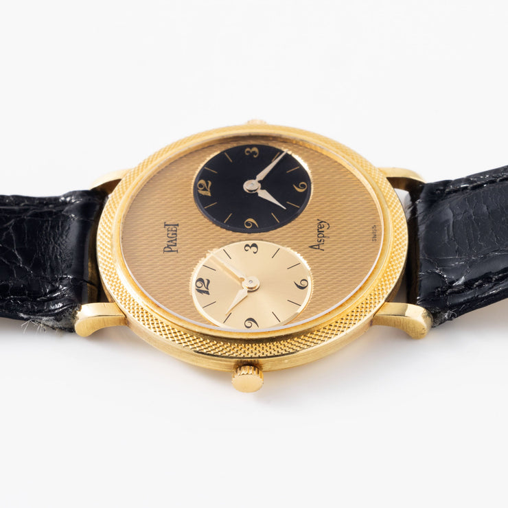 Piaget Asprey-Signed Altiplano Dual Time Yellow Gold Ref 612103