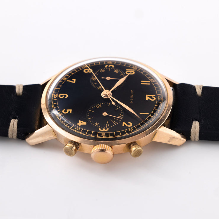 Zenith Chronograph 18k Pink Gold with Military provenance