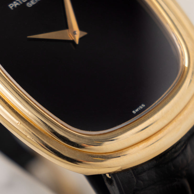 Patek Philippe Ellipse Yellow Gold Onyx Dial Ref 3730 