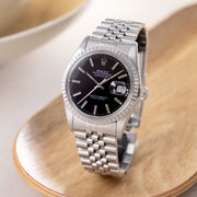 Rolex Datejust Ref. 16030 black Dial with vivid patina 