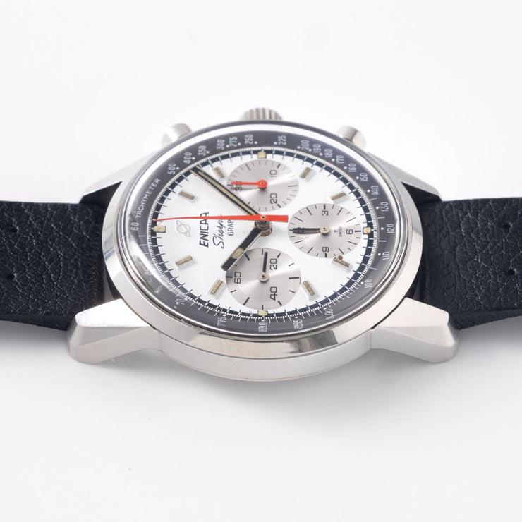 Enicar Sherpa Graph Mk4 White Dial Chronograph Ref 072-02-01