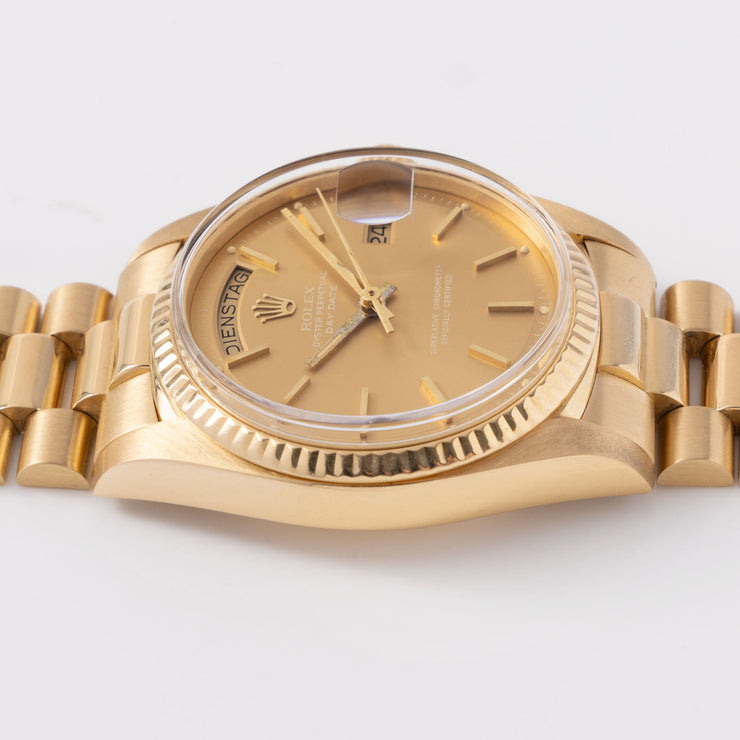 Rolex Day-Date Yellow Gold Havana Dial Box and Papers Ref 1803