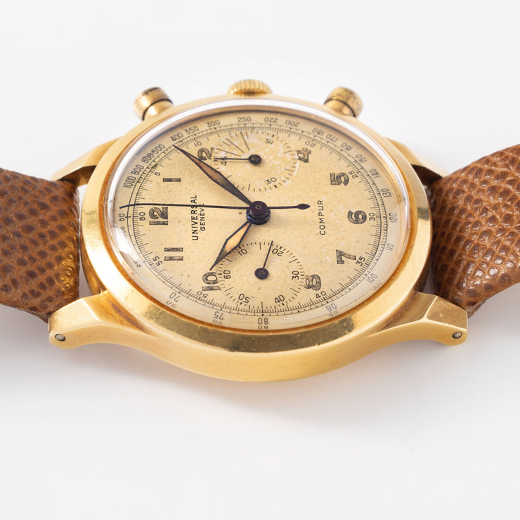 Universal Geneve Compur Chronograph 18kt Gold Ref 12430 Spillmann case