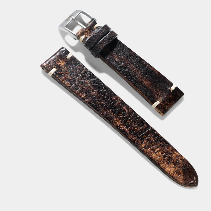 Woodie Brown Leather Watch Strap