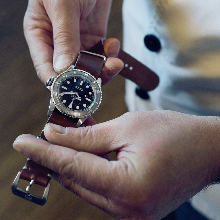 Rolex Siena Brown Nato Leather Watch Strap