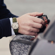 Dark Olive Green Suede Leather Watch Strap