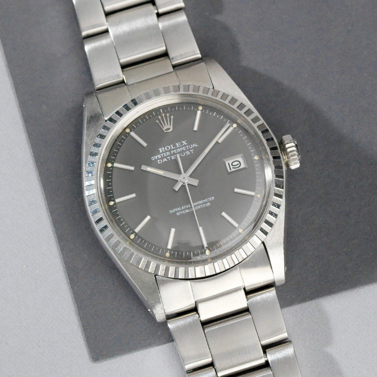 Rolex 1603 Datejust Grey Dial 1972 Tropic Crystal 