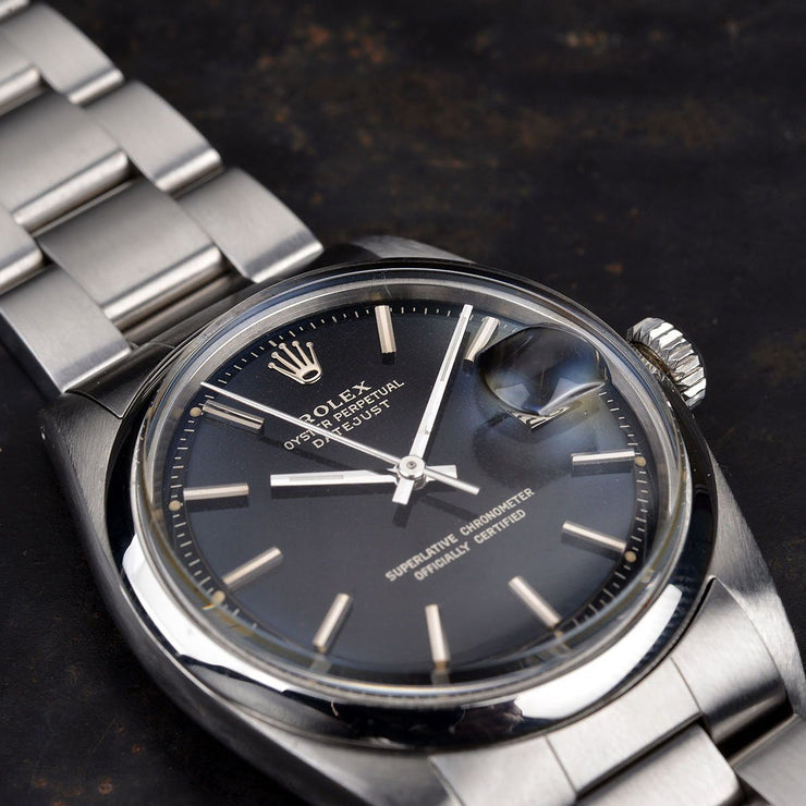 ROLEX BLACK GLOSS GILT-PRINT 1600 DATEJUST