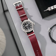 Deluxe Nylon Nato Watch Strap Burgundy Red