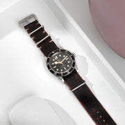 Tudor Diablo Black Nato Leather Watch Strap