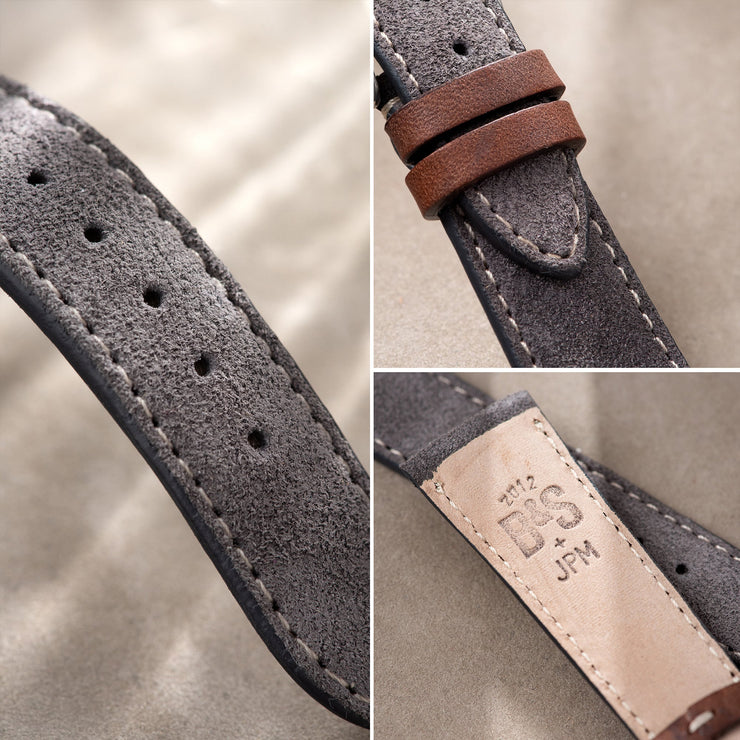 Refined Dark Grey Suede Watch Strap