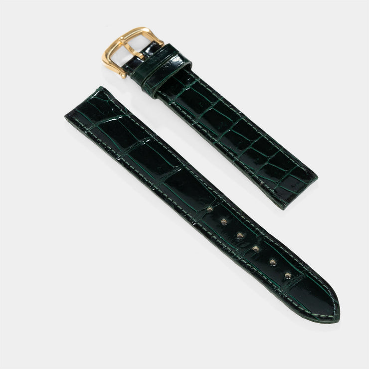 Strap for Cartier 17.5 mm - The Full Cut Green Alligator Watch Strap