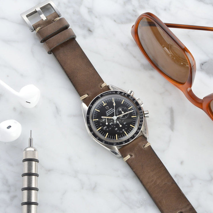 Omega Smokeyjack Grey Square Leather Watch Strap