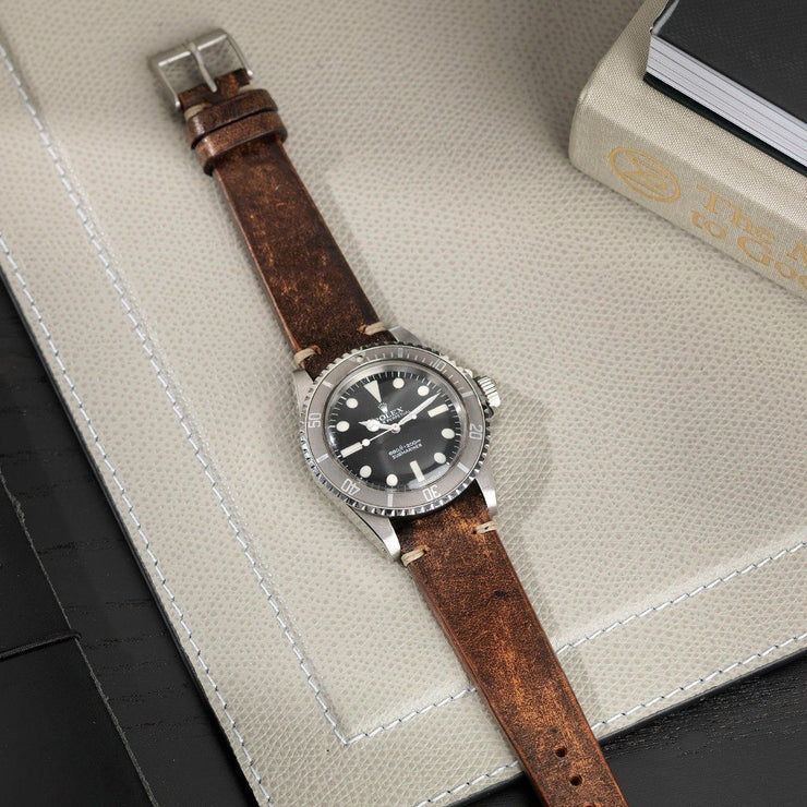 Rolex Woodie Brown Leather Watch Strap